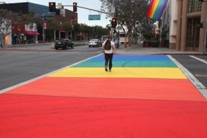 Rainbow crosswalk in West Hollywood