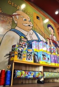 Toys crowd the store’s shelves.