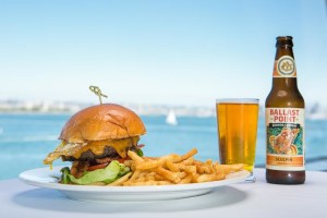 Burger, fries and a beer.