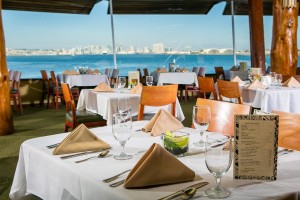 Diners can enjoy views of San Diego Bay.