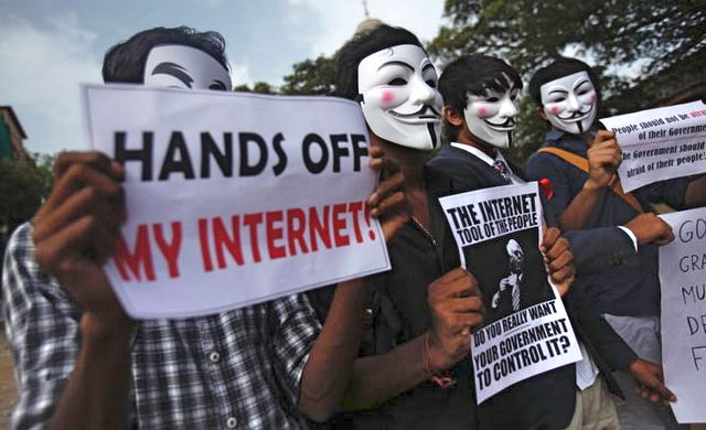 Protests like this one have cropped up across the country over the FCC’s proposal to treat the Internet like a utility.