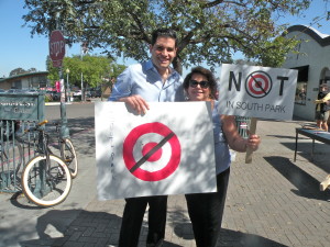 Mark Arabo, president and CEO of the Neighborhood Market Association, and South Park resident Judy Aboud