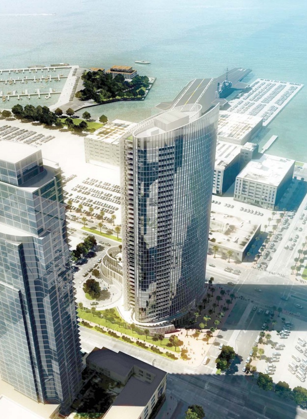 Rendering of the 41-story tower going in at Pacific Highway and Broadway Downtown.