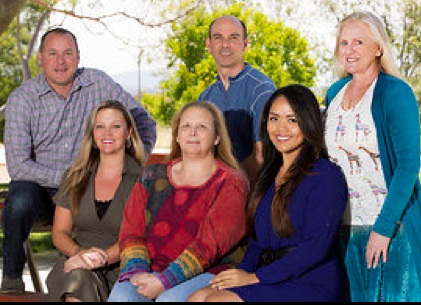 MiraCosta College Public Information Office staff, (top row, from left): Alex Karvounis, Gabe Waite and Susan Walker; (bottom row, from left): Cheryl Broom, Lorie Nolte and France Magtira