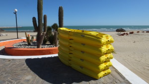 Kayaks for San Felipe Resort guests.