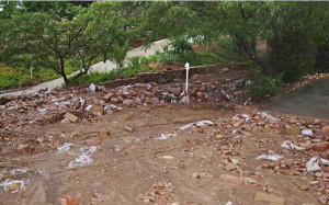 Rutherford Road in Ramona was covered in mud and debris after the weekend's rainstorm.