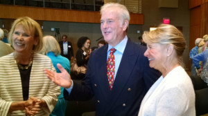 Scripps Director Margaret Leinen (left) with Richard and Carol Dean Hertzberg.