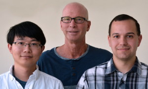 Scripps Research Institute Professor Kim Janda (center), Graduate Student Song Xue (left) and Research Associate Joel Schlosburg were authors of the new paper.  