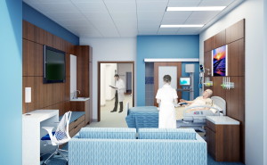 Rendering of patient room