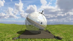 GATR Technologies’ beach ball-style inflatable satellite communications antenna.