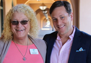 Joselyn Harris, board president of the San Diego Human Dignity Foundation, and Drew Jack, immediate past president of the foundation. (Photo by Big Mike)