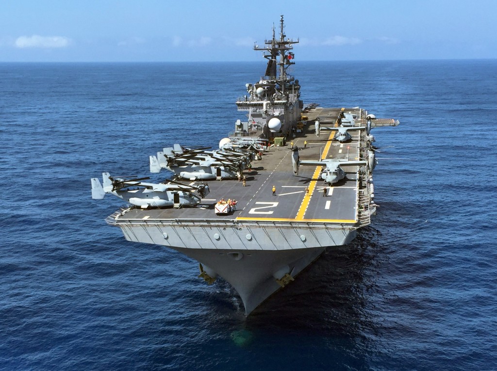 The USS Essex is a Wasp-class amphibious assault ship.