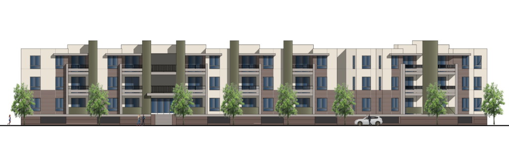 Rendering of the planned 90-unit affordable housing community.