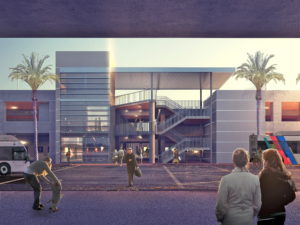 Lobby view from street level. (San Diego County Regional Airport Authority)