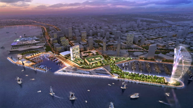 A rendering of the plan for the north and south embarcadero proposed by Manchester Financial Group.