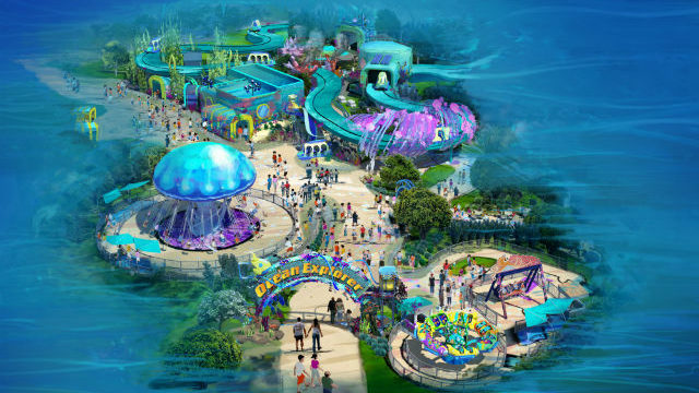 An aerial rendering of the Ocean Explorer attraction. Courtesy SeaWorld San Diego