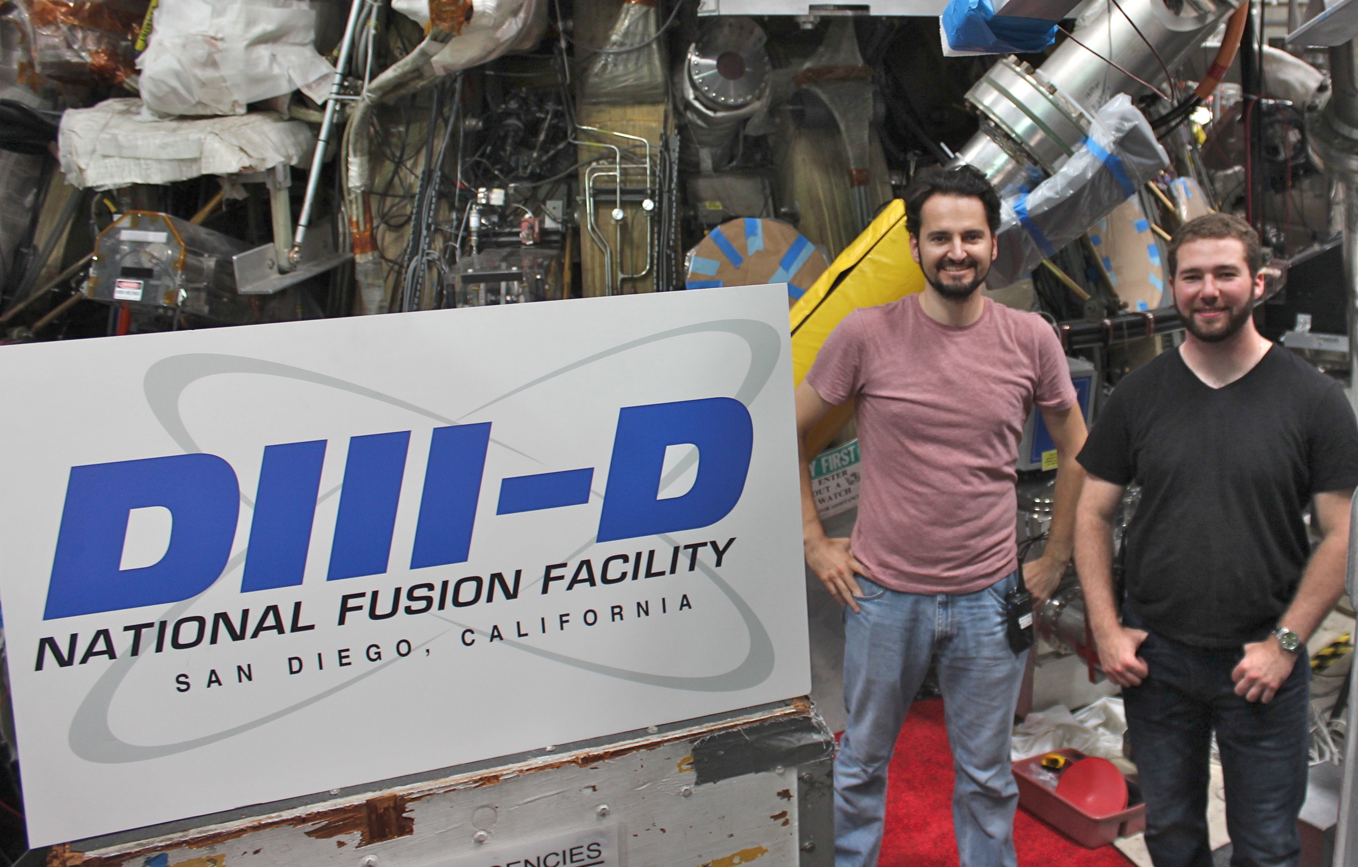 College senior Ryan Chaban, right, with mentor Dr. David Pace, spent his summer working on fusion technology at General Atomics. (Photo by GA)