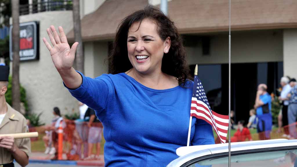 Assemblywoman Lorena Gonzalez at Veterans Day parade. (Photo by Chris Stone)