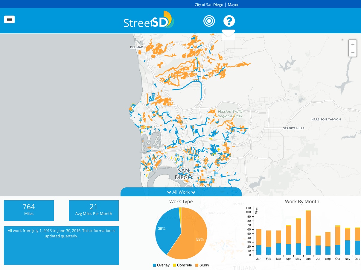 Screen shot of city’s interactive map.