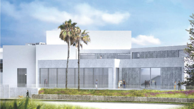 A rendering of the expanded museum as seen from Coast Boulevard.