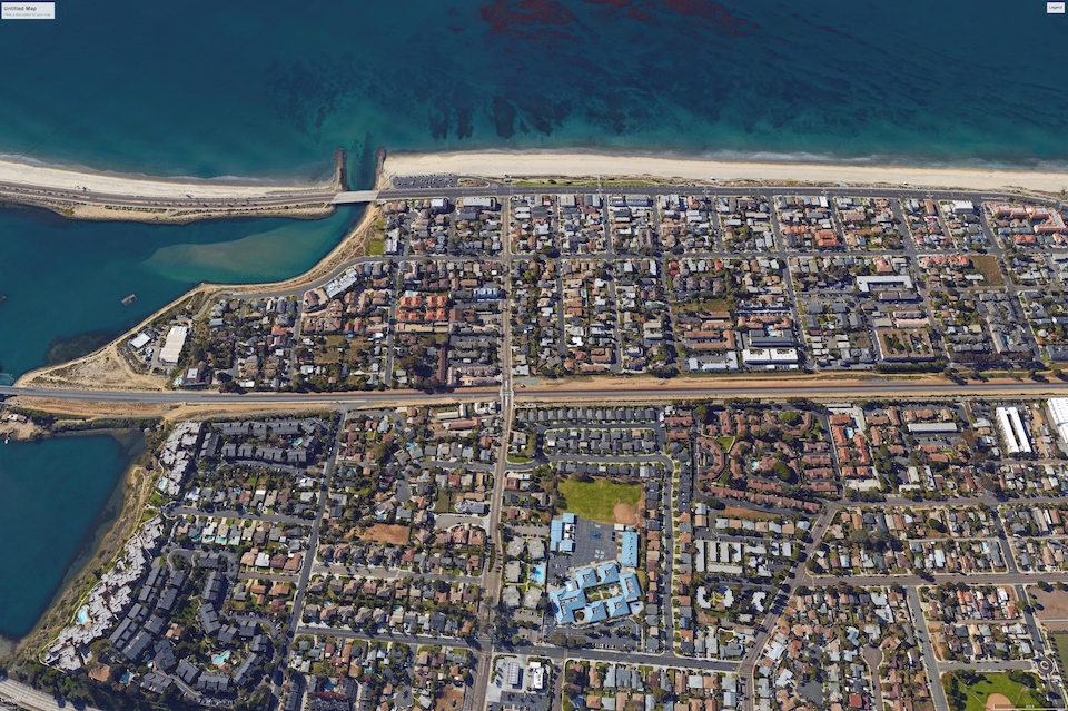 Aerial view of the Carlsbad property.