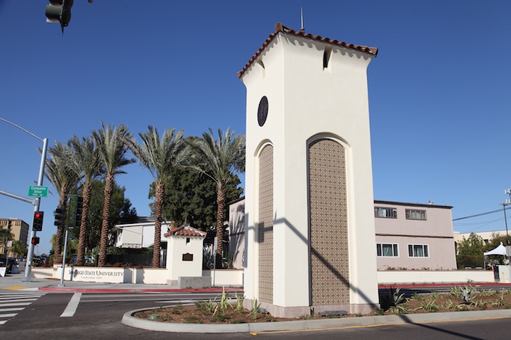 The Clay Gateway offers a formal campus entrance to SDSU (SDSU photo)