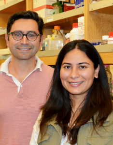 Professor Ardem Patapoutian (left) and Professional Scientific Collaborator Ruhma Syeda led the study at The Scripps Research Institute. (Photo by Madeline McCurry-Schmidt.)