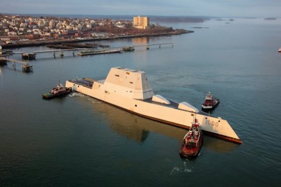 The new guided missile destroyer USS Zumwalt, along with the USS Michael Monsoor, will head to BAE Systems’ shipyard in San Diego for post-construction work. (Photo: U.S. Navy)