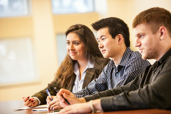 SDSU undergraduate students assisted in the research that went into developing the California Export Guide. (Photo: Jeffrey Brown)