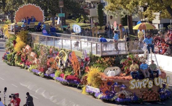 American Wave Machines float in the 2012 Tournament of Roses Parade.