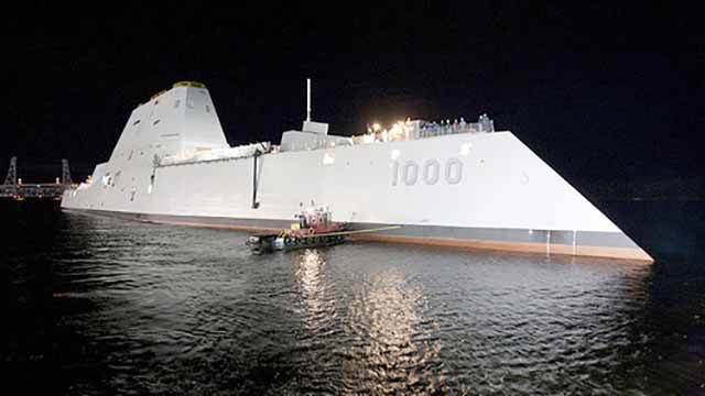 USS Zumwalt. (Photo via General Dynamics)
