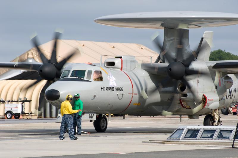 An E-2D Advanced Hawkeye prepares to launch. (U.S. Navy photo by Kelly Schindler)