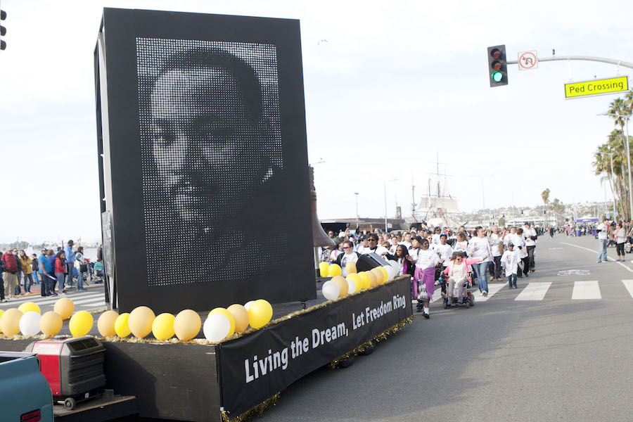 Welding students' float entry in the Martin Luther King Jr. Parade