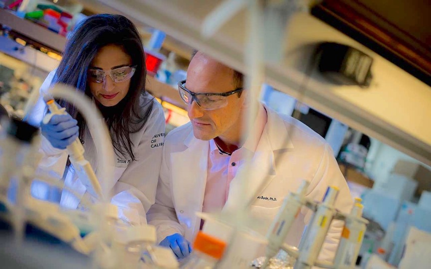 Milk for newborns research at UC San Diego. (Photo by Erik Jepsen/UC San Diego Publications)