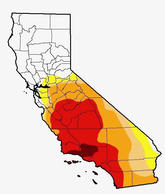 Drought Monitor: the red portion shows extreme drought. (David Miskus, NOAA)
