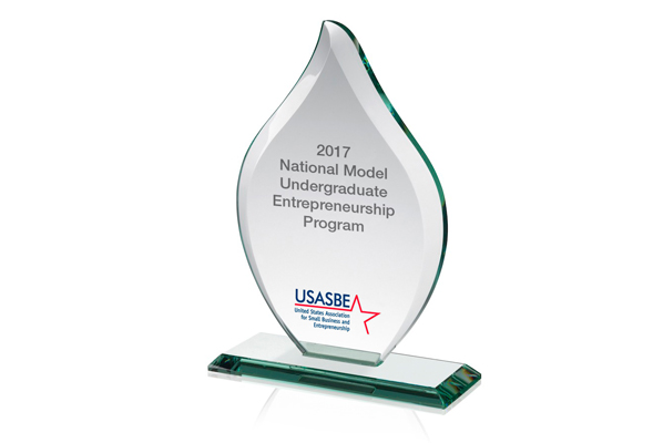The 2017 National Model Undergraduate Entrepreneurship Program Award (Credit: USASBE)
