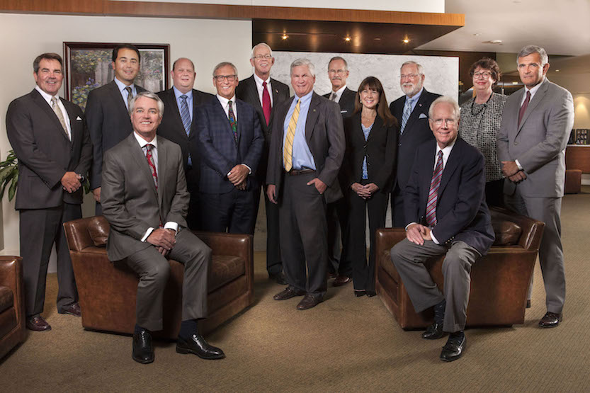 Twenty-one of Higgs Fletcher & Mack’s attorneys were named 2017 San Diego ‘Super Lawyers.’ Morell is pictured in center. Cologne is at left, seated.