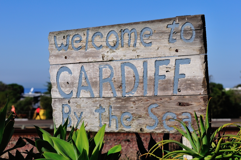 Invitation sign on the road to Cardiff-by-the-Sea (Credit: Anton Dotsenko/Shutterstock.com)