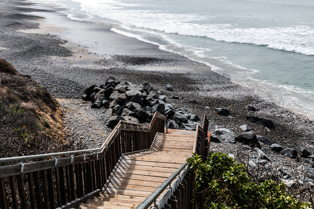 View from staircase leading to South Carlsbad State Beach. (Shutterstock.com)