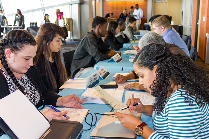 A CONNECT2Careers job fair sponsored by the San Diego Workforce Partnership.