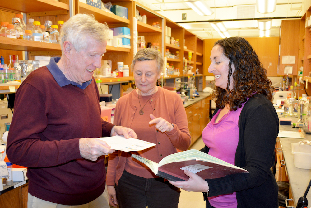 Professor Peter Wright, Professor Jane Dyson and Research Associate Rebecca Berlow led the study at The Scripps Research Institute. (Photo by Madeline McCurry-Schmidt)