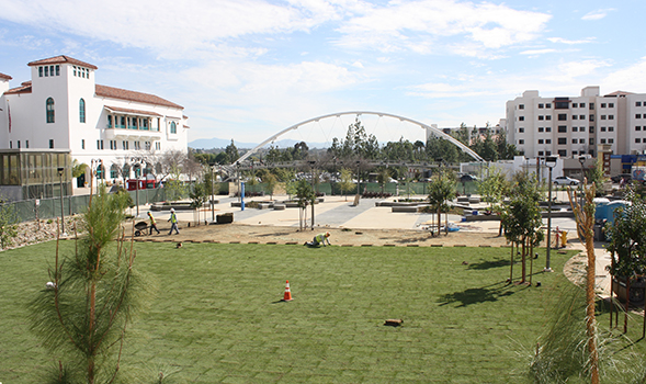 Campus Green is an urban park-like outdoor location next to South Campus Plaza. (Credit: SDSU)