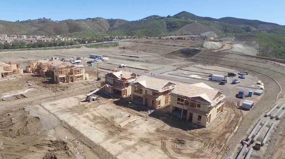 Rancho Tesoro homes in framing stage.