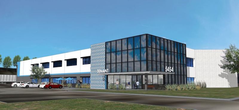 Rendering of Kearny Mesa industrial building after renovations by BLT Enterprises.