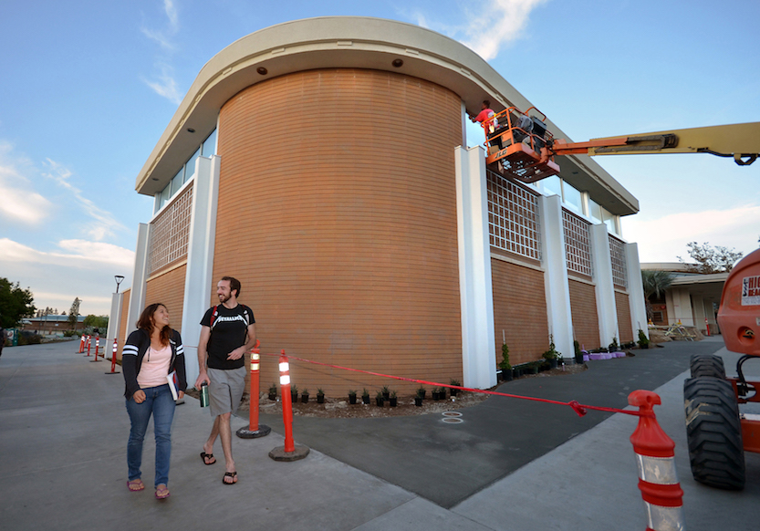 Grossmont College’s new chiller plant is housed in this building, designed to look like a regular college building.