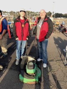 David Rowe and son, Tyler at the lawnmower exchange.