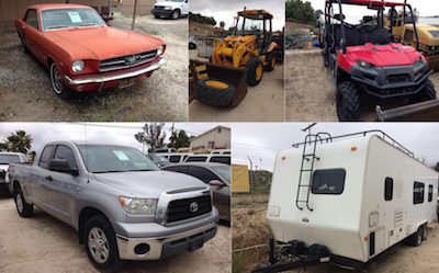 The surplus vehicles and government property come from the county and other local agencies.