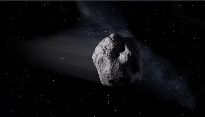 An artist's impression of an asteroid hurtling through space. (Credit: NASA/JPL-Caltech)