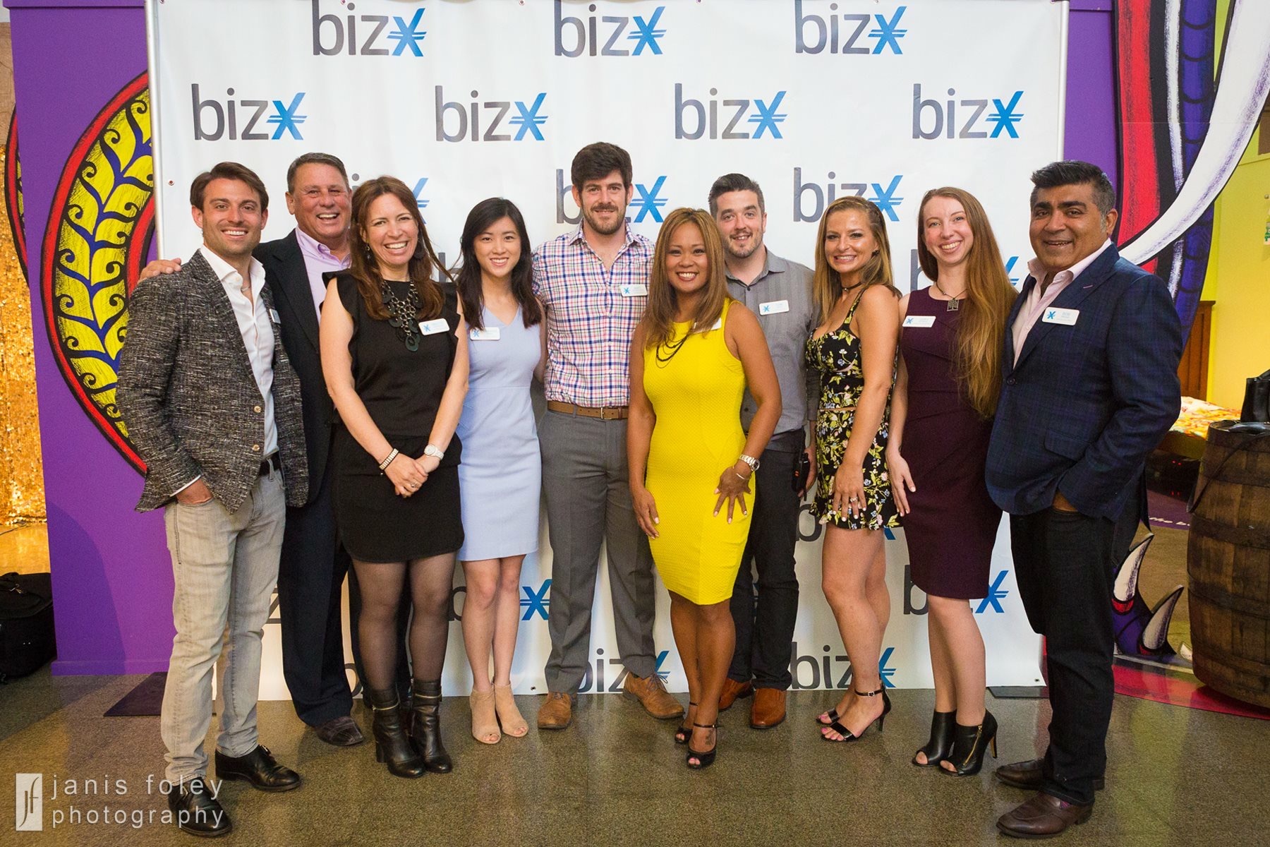 Members of the BizX San Diego, San Francisco, and Seattle teams gather for the San Diego community launch event.