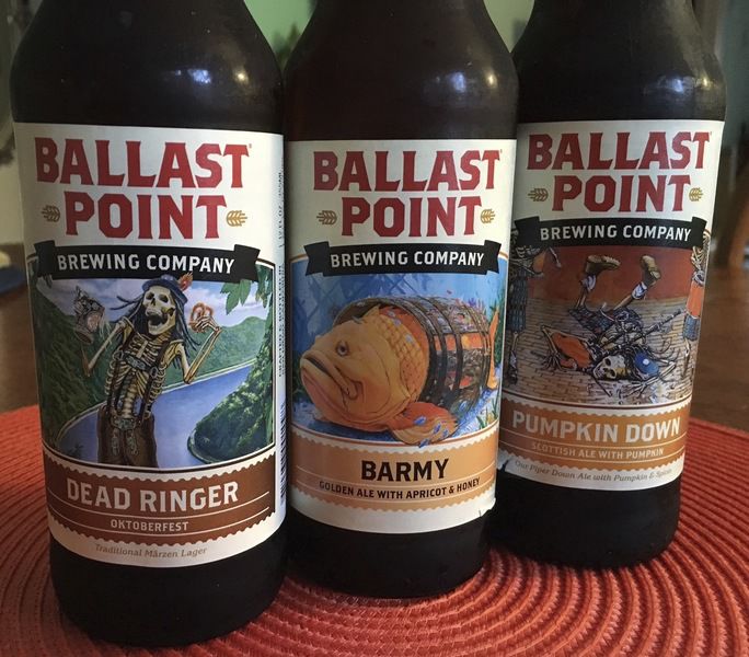 Beer from Ballast Point, San Diego’s largest brewery.
